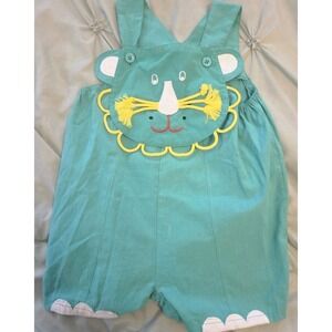 Baby Kisses Vintage One Piece Romper/ Overalls- Lion Green 24 Months ~Very Cute